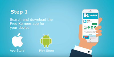 How to install the Free Komeer Mobile App and get started.