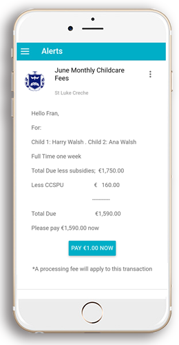 Creche Payment App Alert